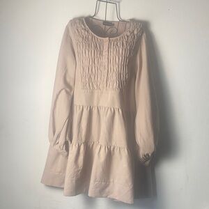 PrettyLittleThing Light Cream Smocked Midi Dress